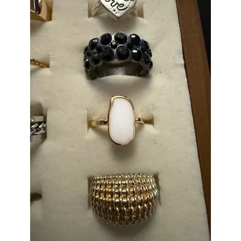 Bulk Lot 50 Fashion Rings Womens Statement Boho Vintage Style Silver Gold Tone